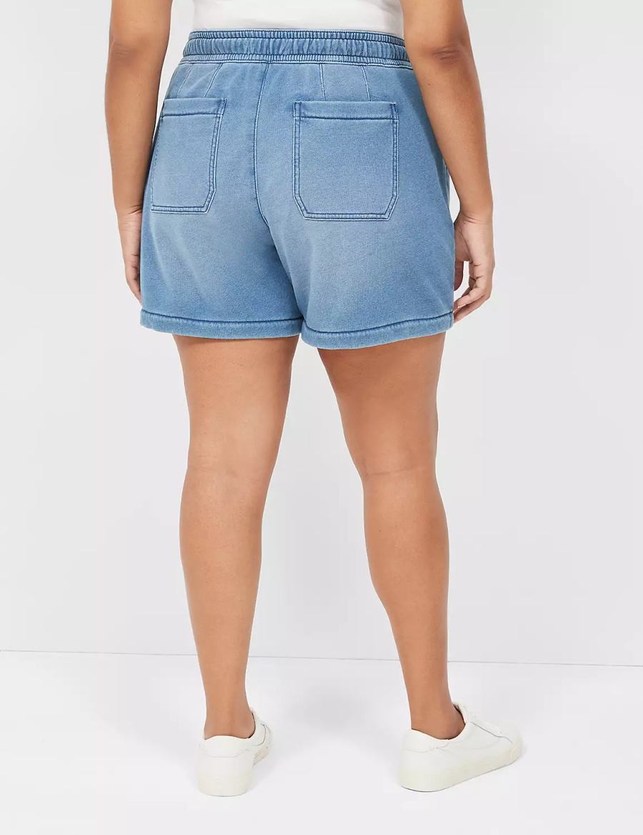 Lane Bryant Pull-On Fit Relaxed Knit Women Shorts Light Blue | NNV7083ZR