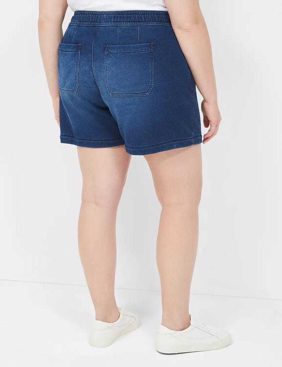 Lane Bryant Pull-On Fit Relaxed Knit Women Shorts Blue | QJM3434KK