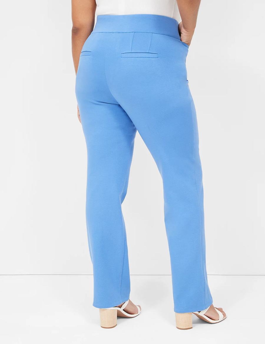 Lane Bryant Pull-On Ottoman Ponte Straight Leg Women Pants Blue | RAT3735KK