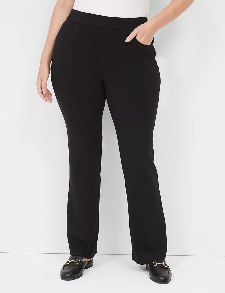 Lane Bryant Pull-On Ponte Boot Women Pants Black | BAC5069RX