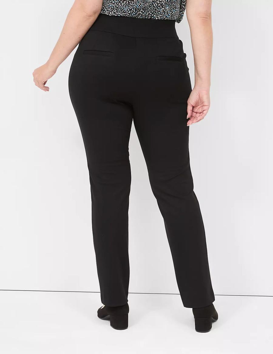 Lane Bryant Pull-On Ponte Straight Women Pants Black | RHI8545QD