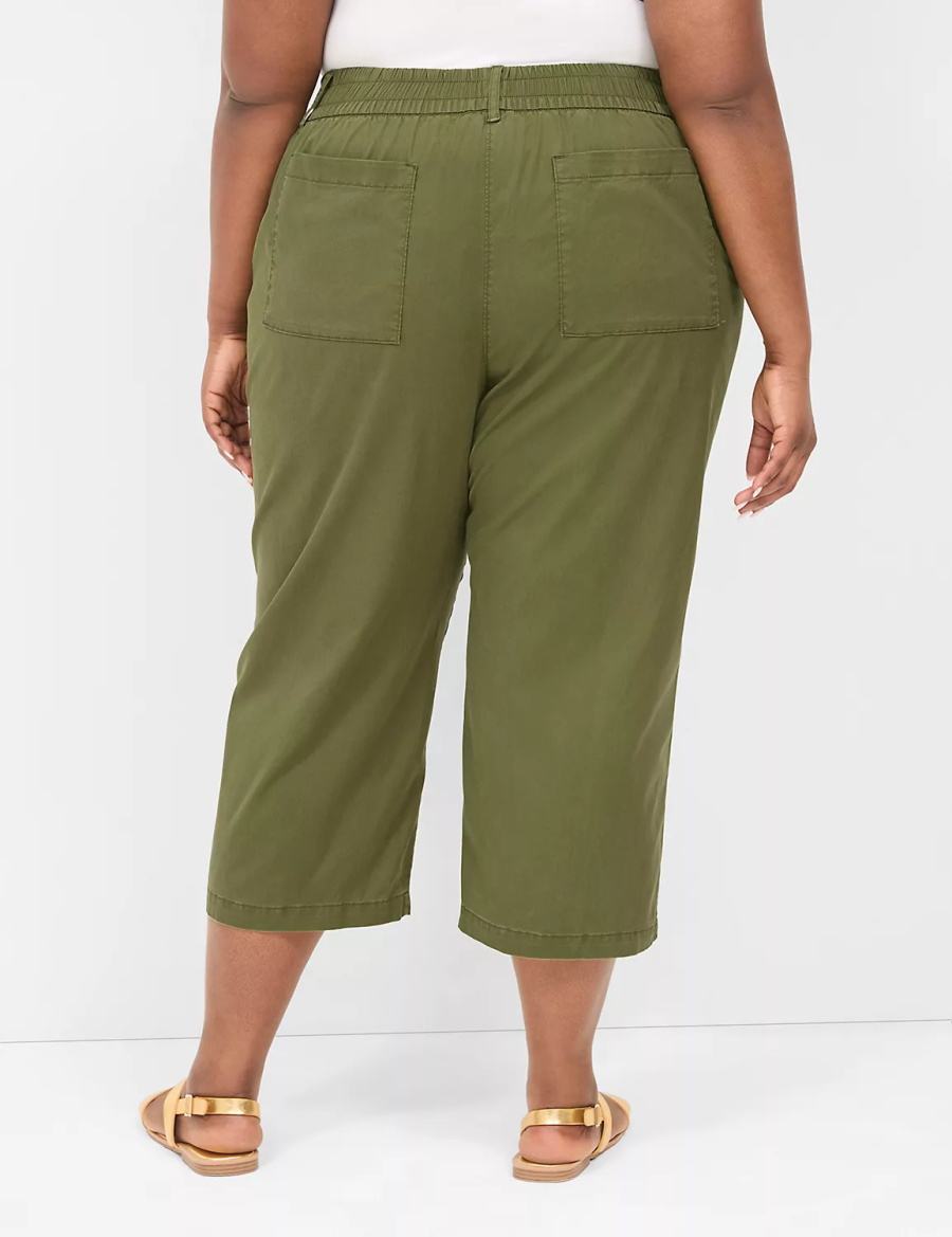 Lane Bryant Pull-On Soft Twill Capri Women Pants Green | WJY9495EJ