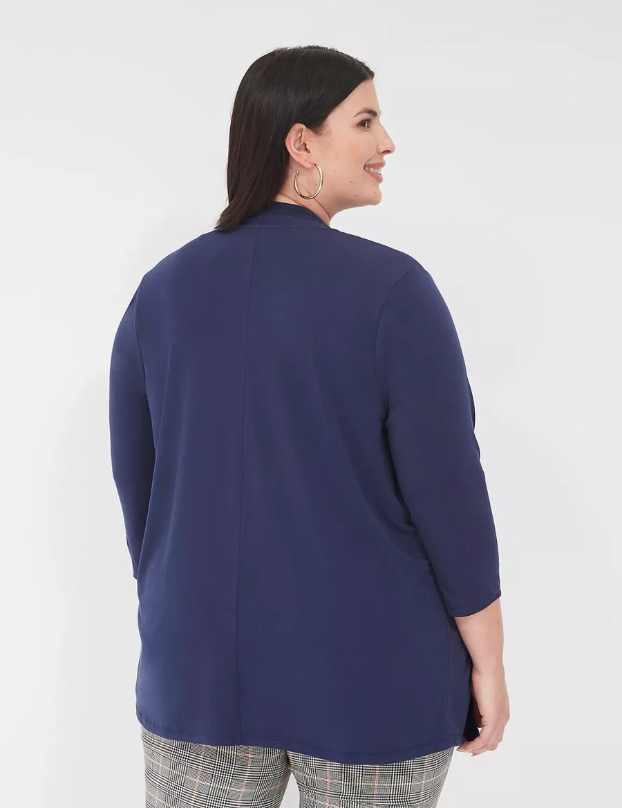 Lane Bryant Relaxed 3/4-Sleeve Overpiece Women Robe Blue | YVH518TJ