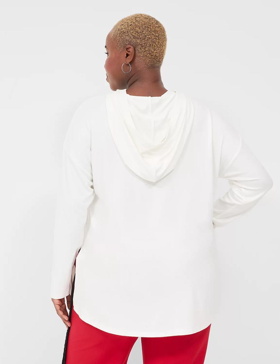 Lane Bryant Relaxed Love More Graphic Women Hoodie White | URK4751UB