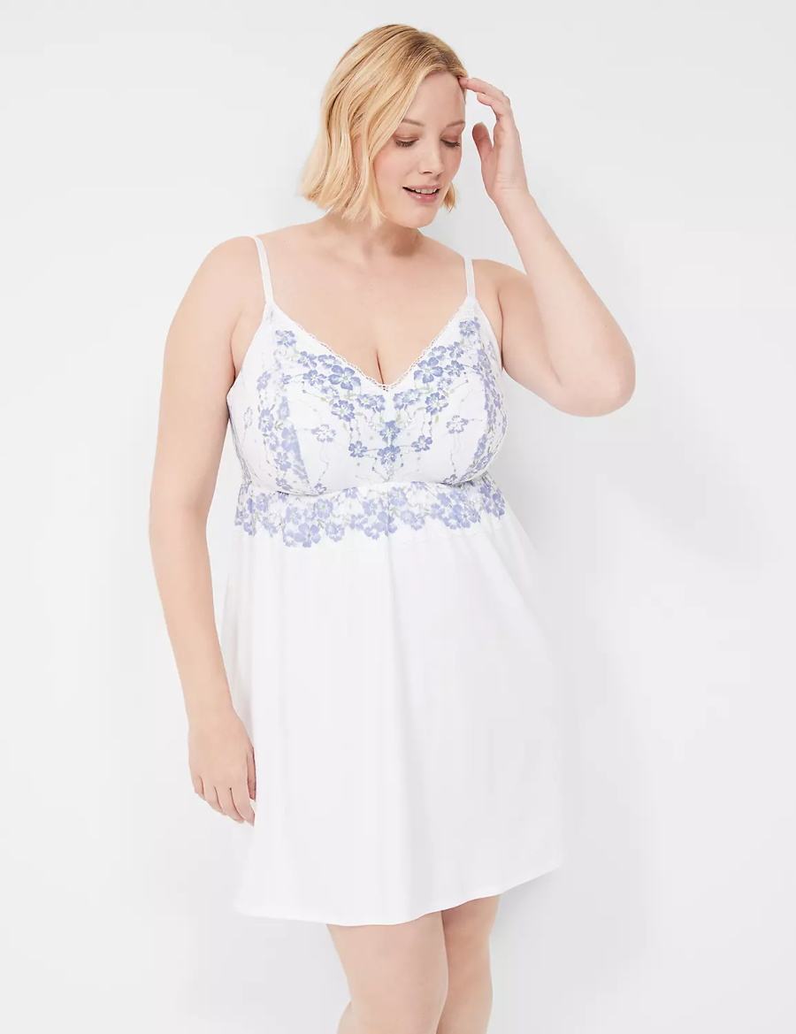 Lane Bryant Romance Lace Chemise Women Dress White | LXN6957DS