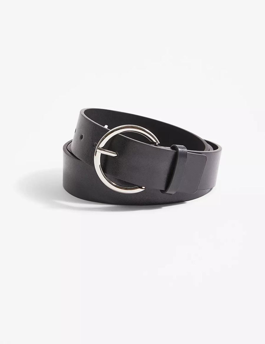 Lane Bryant Round Buckle Women Belts Black | HJG6612QS