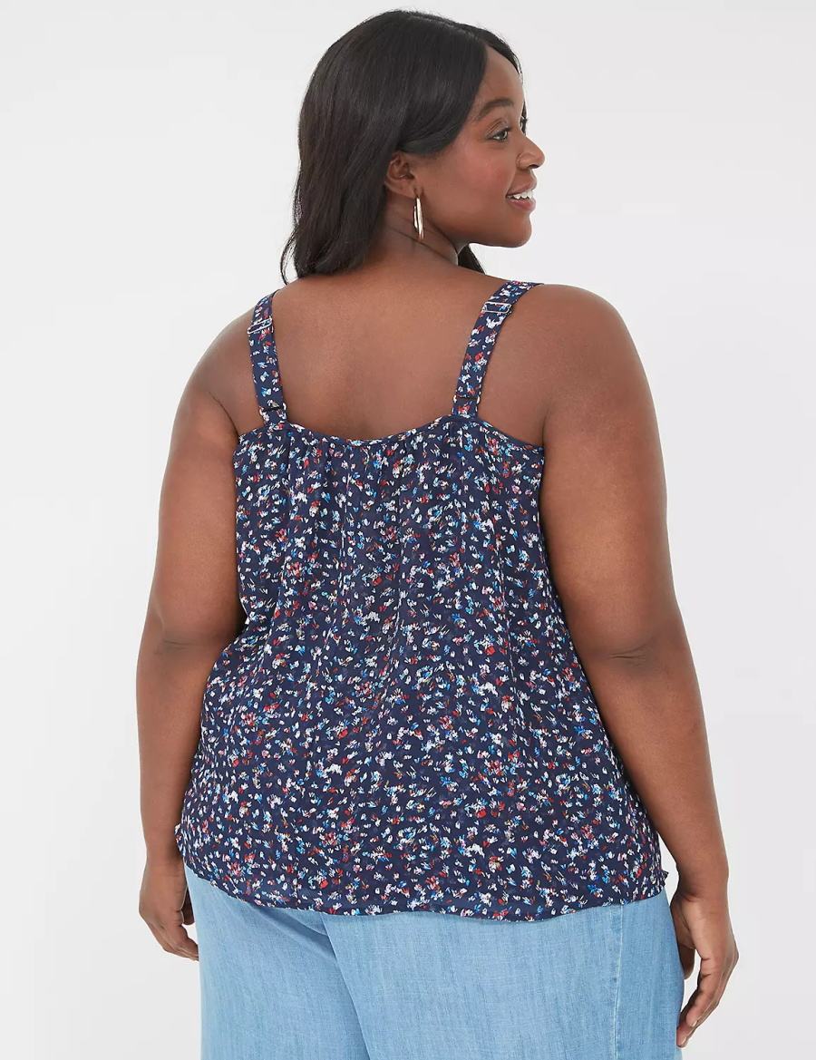 Lane Bryant Scoop-Neck Cami Women Tank Top Dark Blue | OGC8992OC