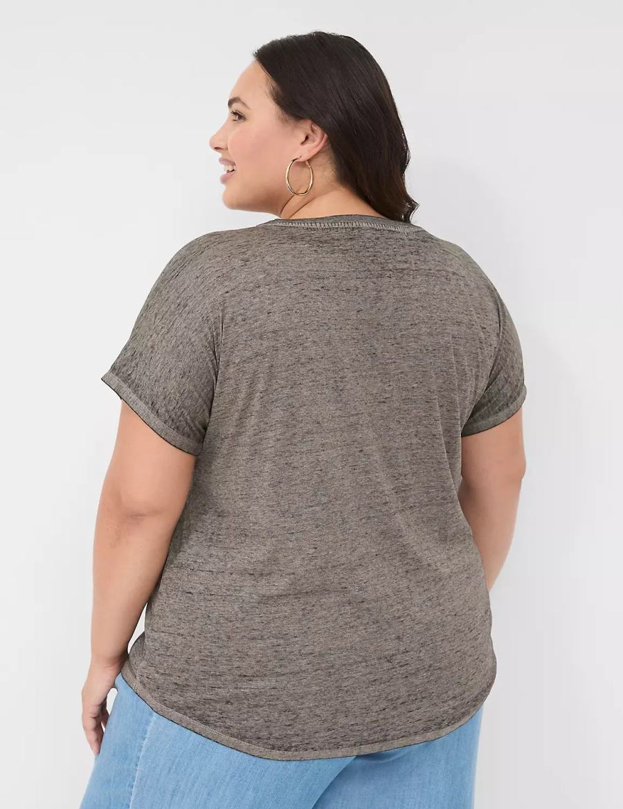 Lane Bryant Scoop-Neck Mickey Graphic Tee Women T Shirts Grey | DYL3292TO