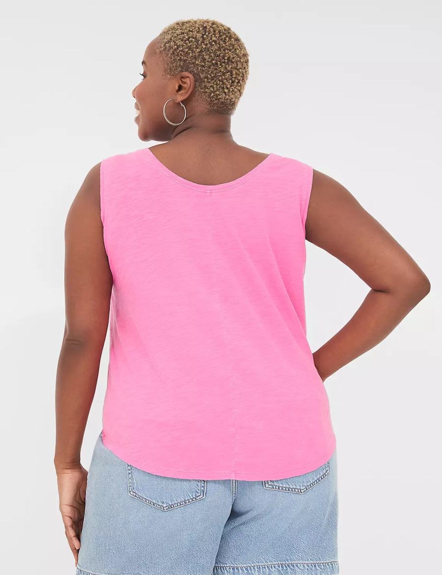 Lane Bryant Scoop-Neck Women Tank Top Pink | WRR2280YC