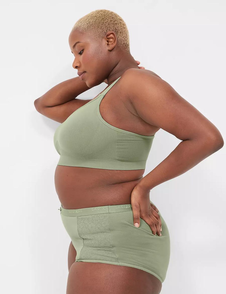 Lane Bryant Seamless Strappy-Back Women Bralettes Green | XAT8084ID