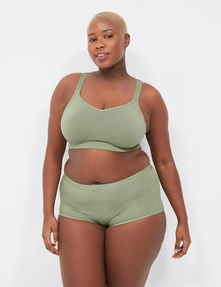 Lane Bryant Seamless Strappy-Back Women Bralettes Green | XAT8084ID