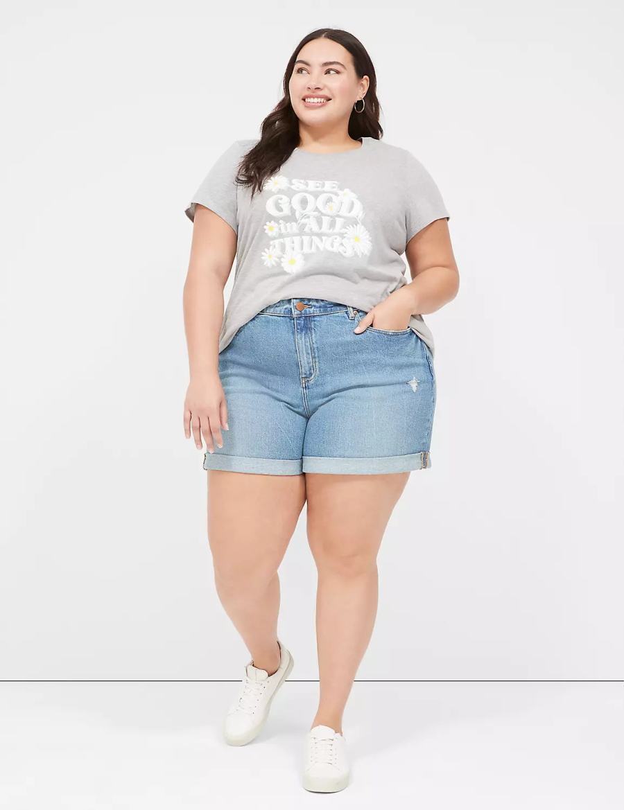 Lane Bryant See Good In All Things Graphic Tee Women T Shirts Grey | DDW2998MP