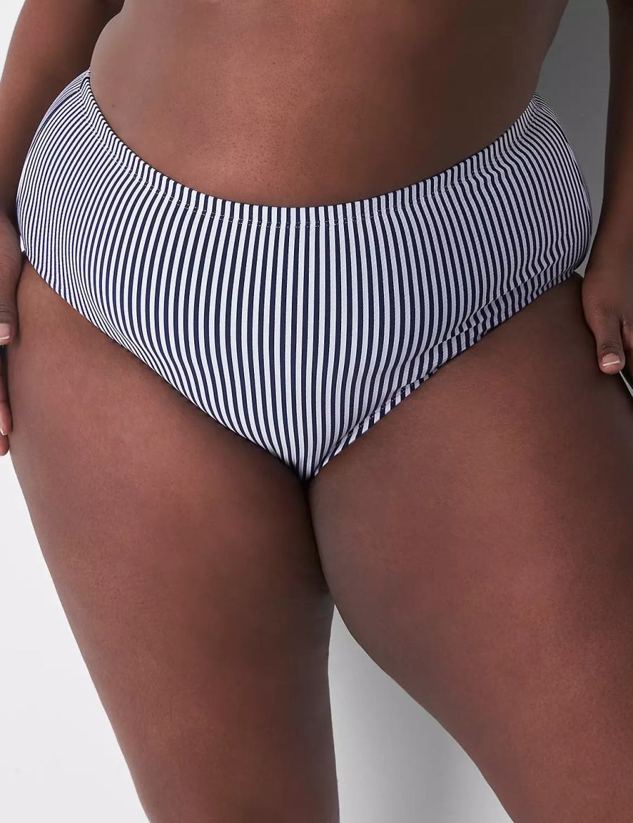 Lane Bryant Seersucker Swim Women Briefs Blue | XTL1772UB