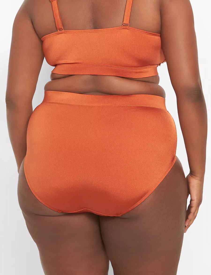 Lane Bryant Shimmer Swim Women Briefs Orange | NLS8637HX