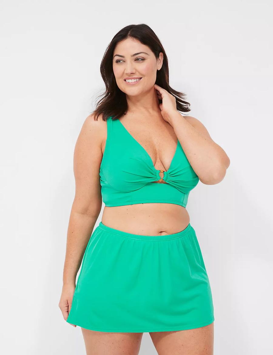 Lane Bryant Side Slit Swim Women Skirts Turquoise | SSD9012BA