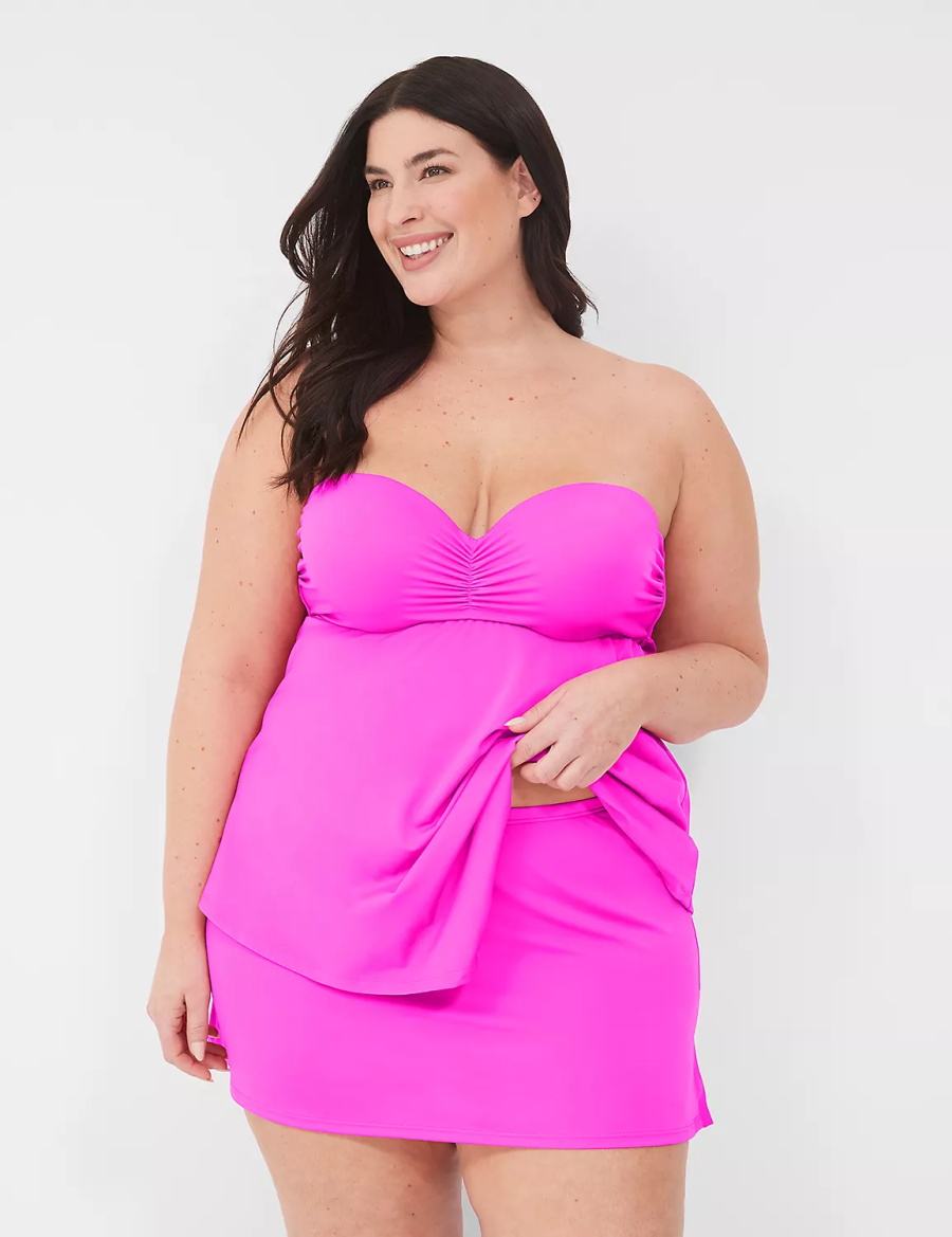 Lane Bryant Side Slit Swim Women Skirts Pink | KTO466WL