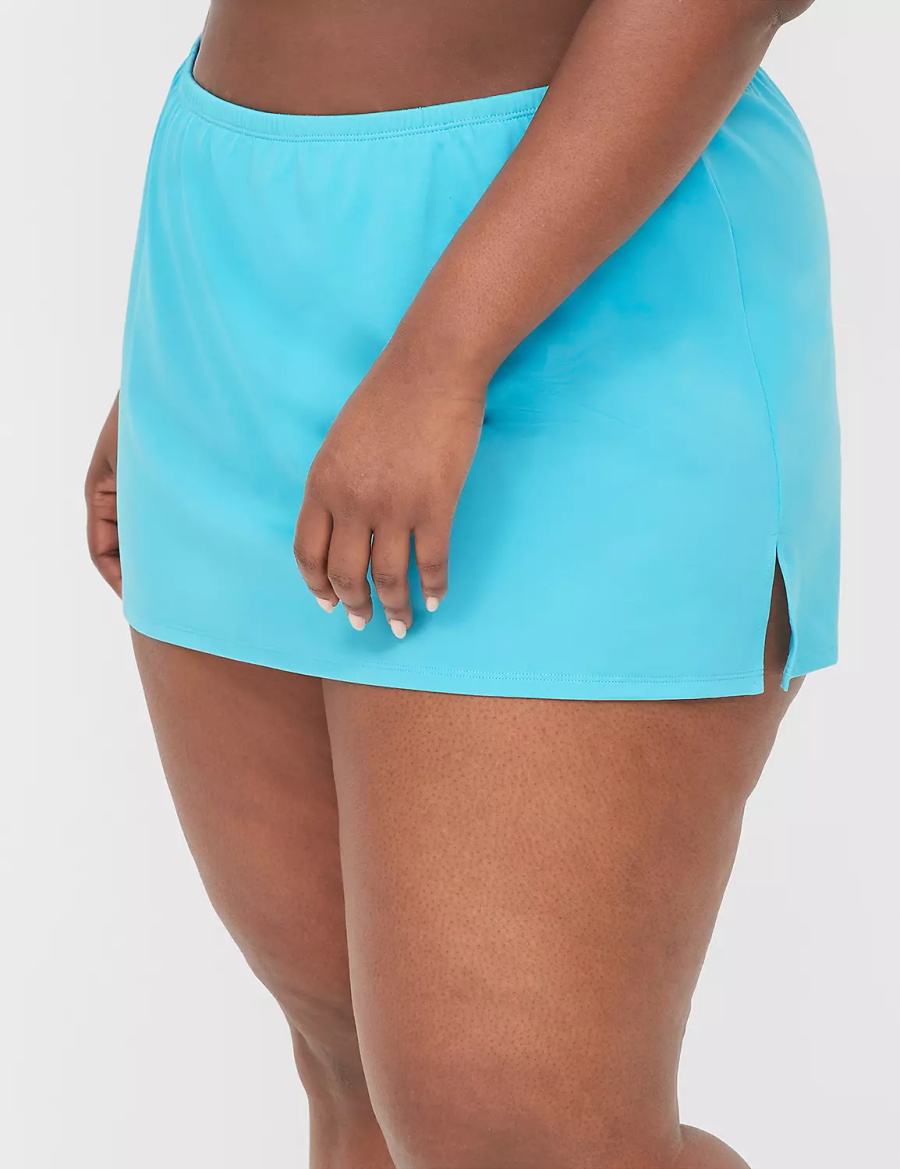 Lane Bryant Side Slit Swim Women Skirts Blue | SJW6398ZJ