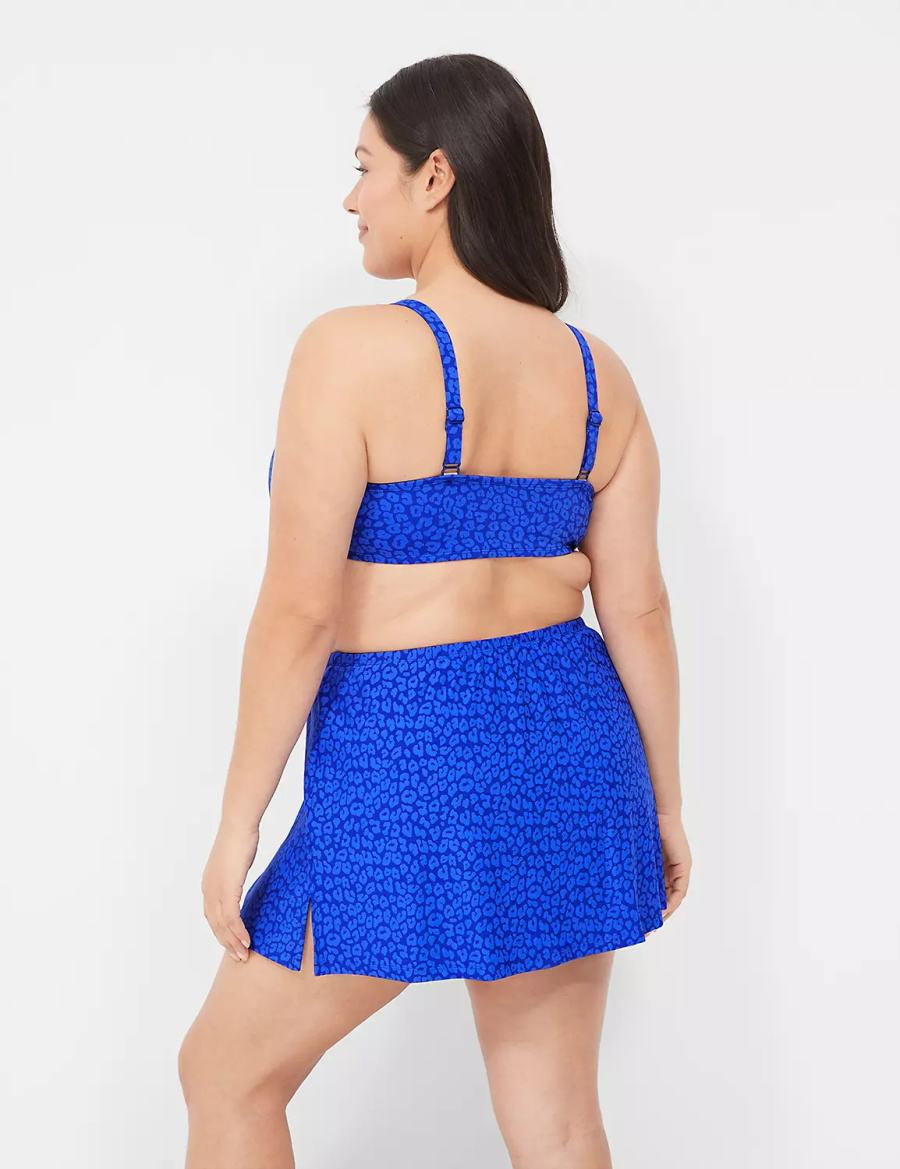 Lane Bryant Side Slit Swim Women Skirts Blue | VBR845IM