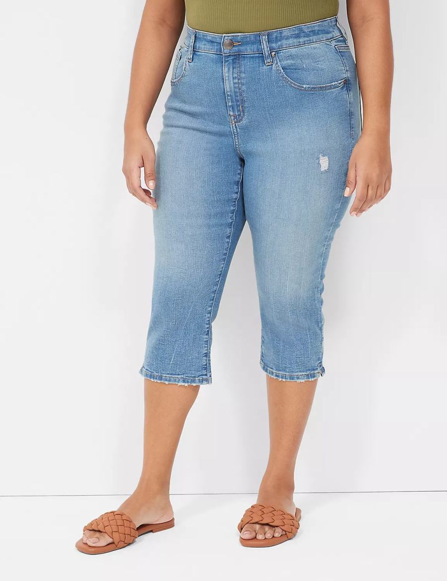 Lane Bryant Signature Fit High-Rise Pedal Women Jeans Blue | EUL2744WA