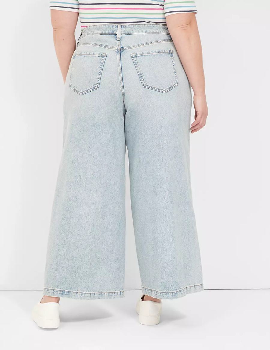 Lane Bryant Signature Fit High-Rise Ultra Wide Leg Women Jeans Light Blue | ABC4643CL