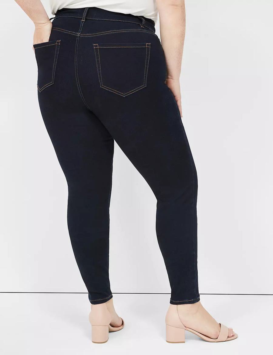 Lane Bryant Signature Fit Sateen Skinny Women Jeans Dark Blue | VMD3294KD