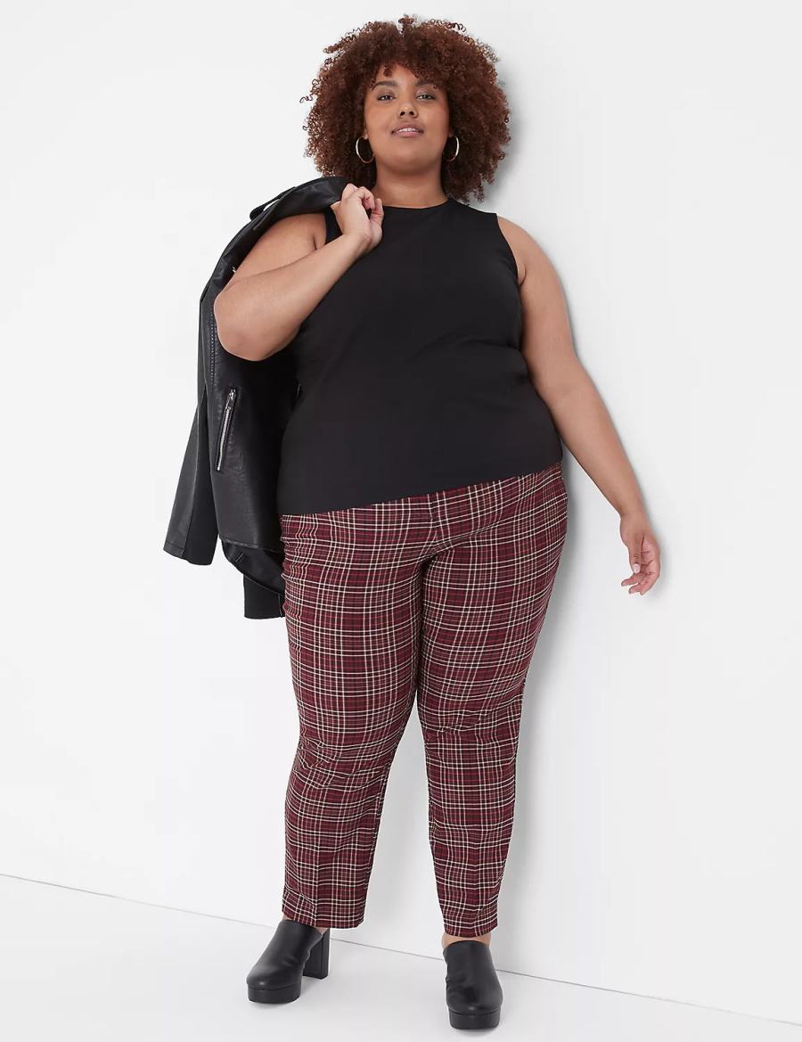 Lane Bryant Slim Ankle 4-Season Women Pants Red | DNX547OT