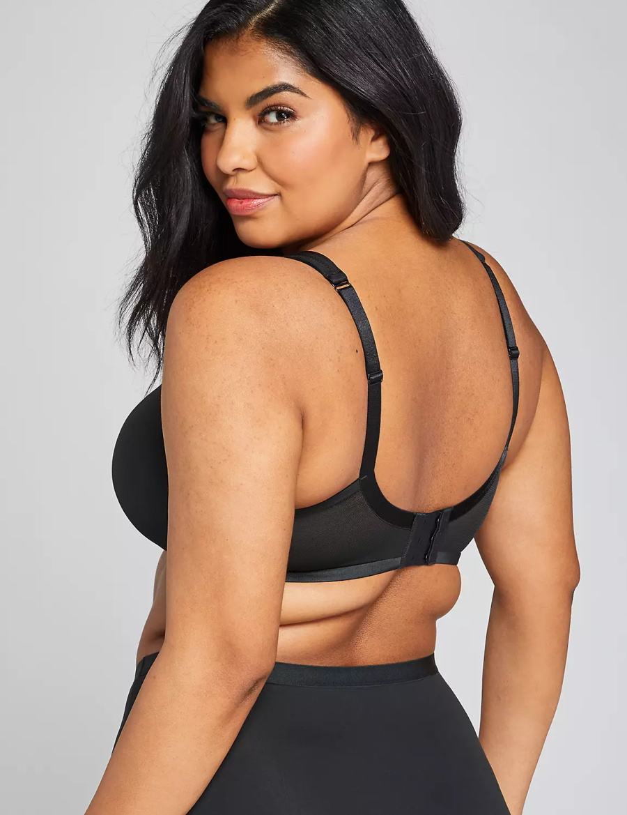 Lane Bryant Smooth Lightly Lined Full Coverage Women Bralettes Black | MUJ8757QT