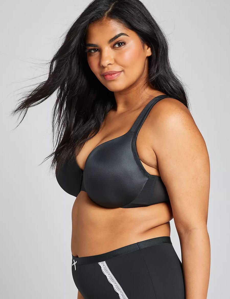 Lane Bryant Smooth Lightly Lined Full Coverage Women Bralettes Black | MUJ8757QT