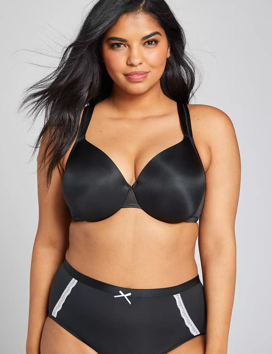 Lane Bryant Smooth Lightly Lined Full Coverage Women Bralettes Black | MUJ8757QT