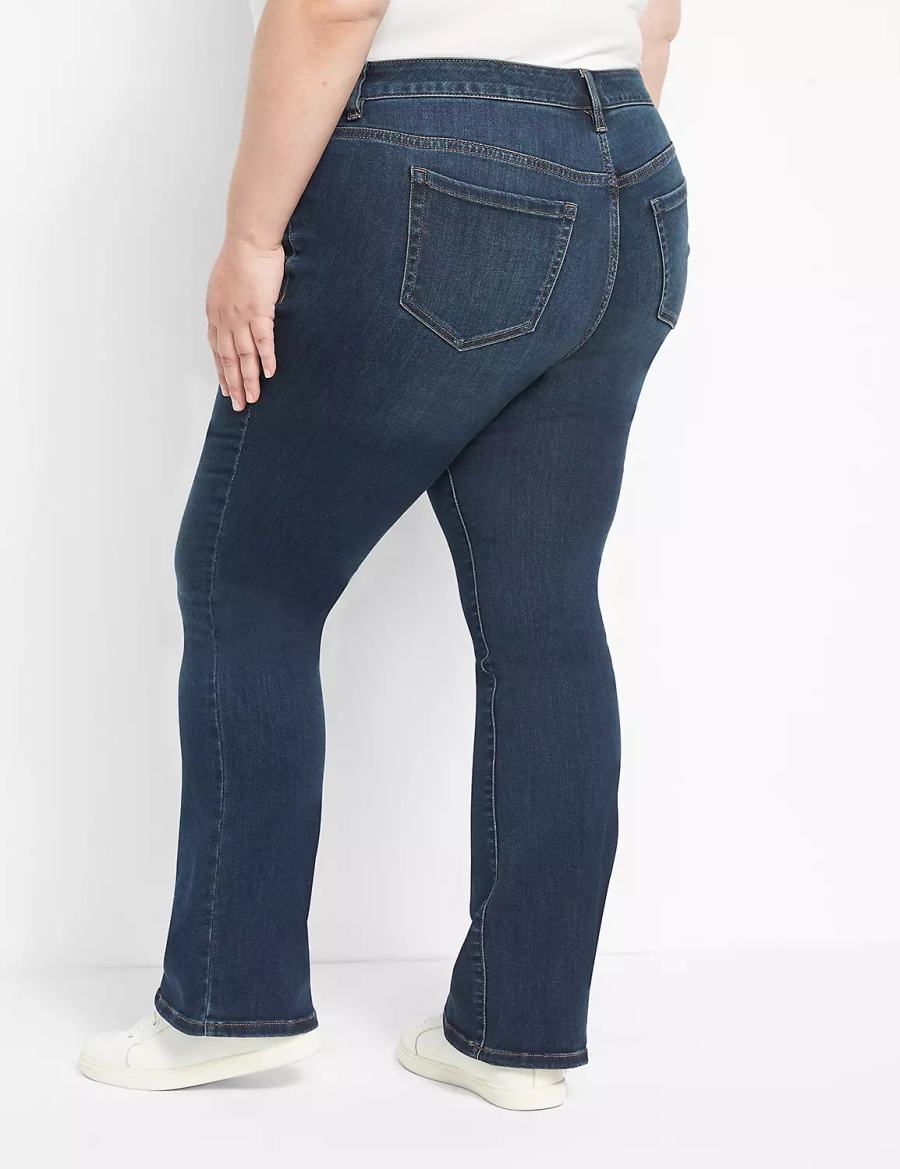 Lane Bryant Straight Fit High-Rise Boot Women Jeans Dark Blue | PDJ3889DB