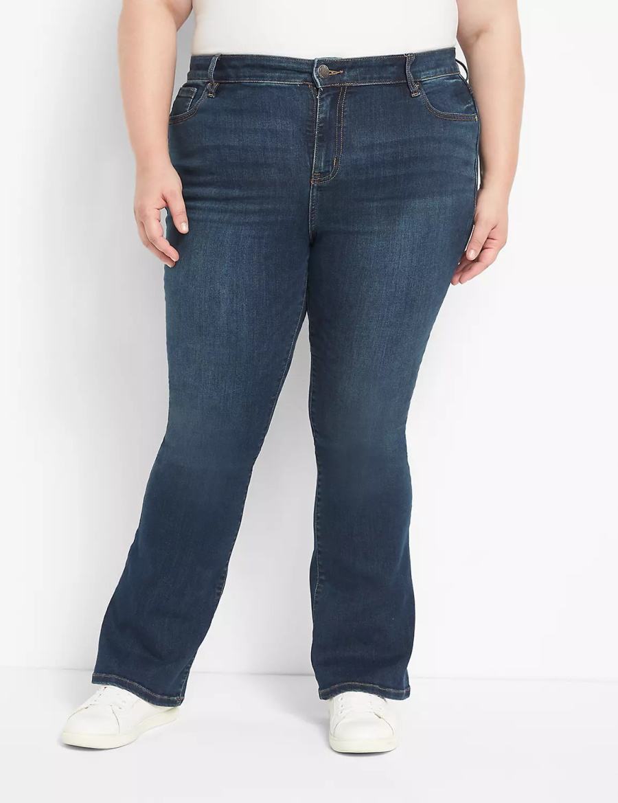 Lane Bryant Straight Fit High-Rise Boot Women Jeans Dark Blue | PDJ3889DB