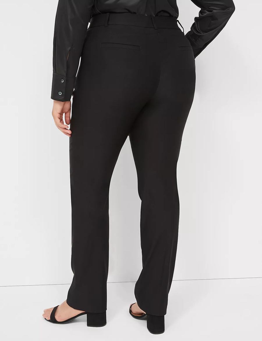 Lane Bryant Straight Leg 4-Season Women Pants Black | FEI381UN