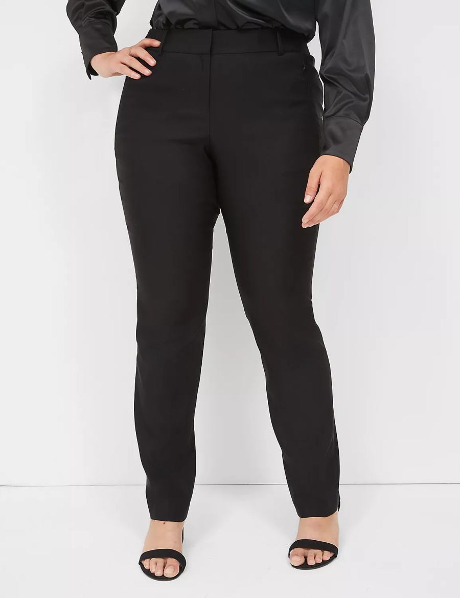 Lane Bryant Straight Leg 4-Season Women Pants Black | FEI381UN