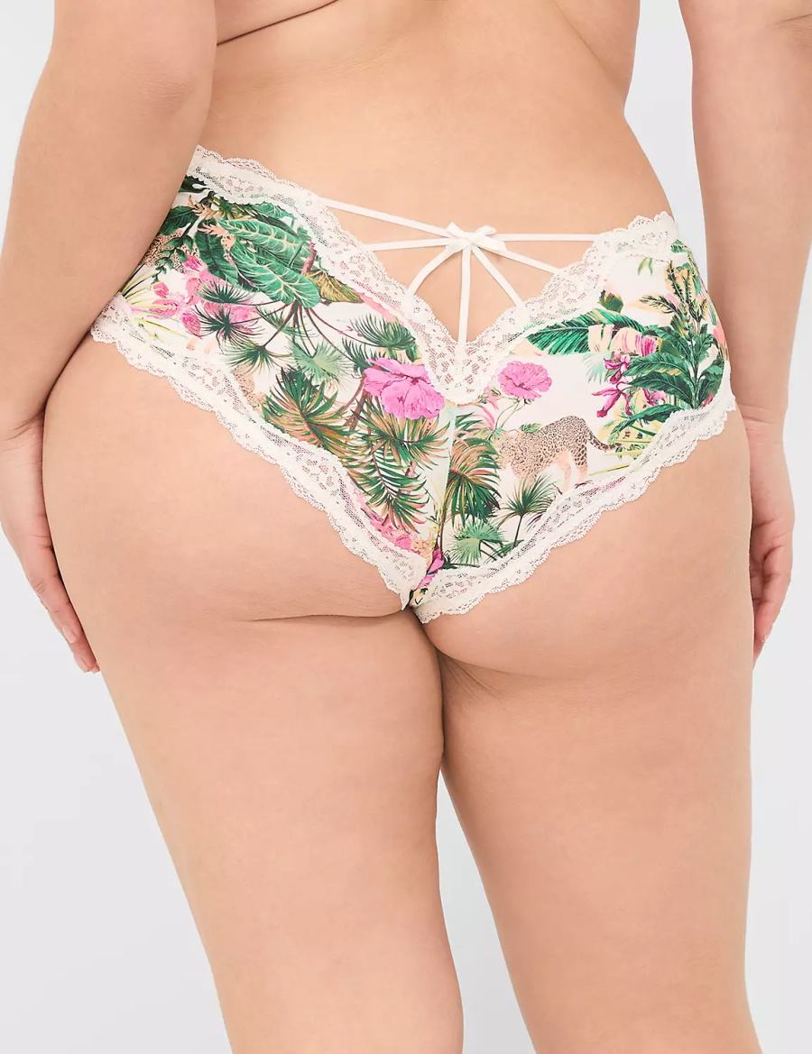 Lane Bryant Strappy-Back Women Cheeky Panty Green Multicolor | EFR2334SM