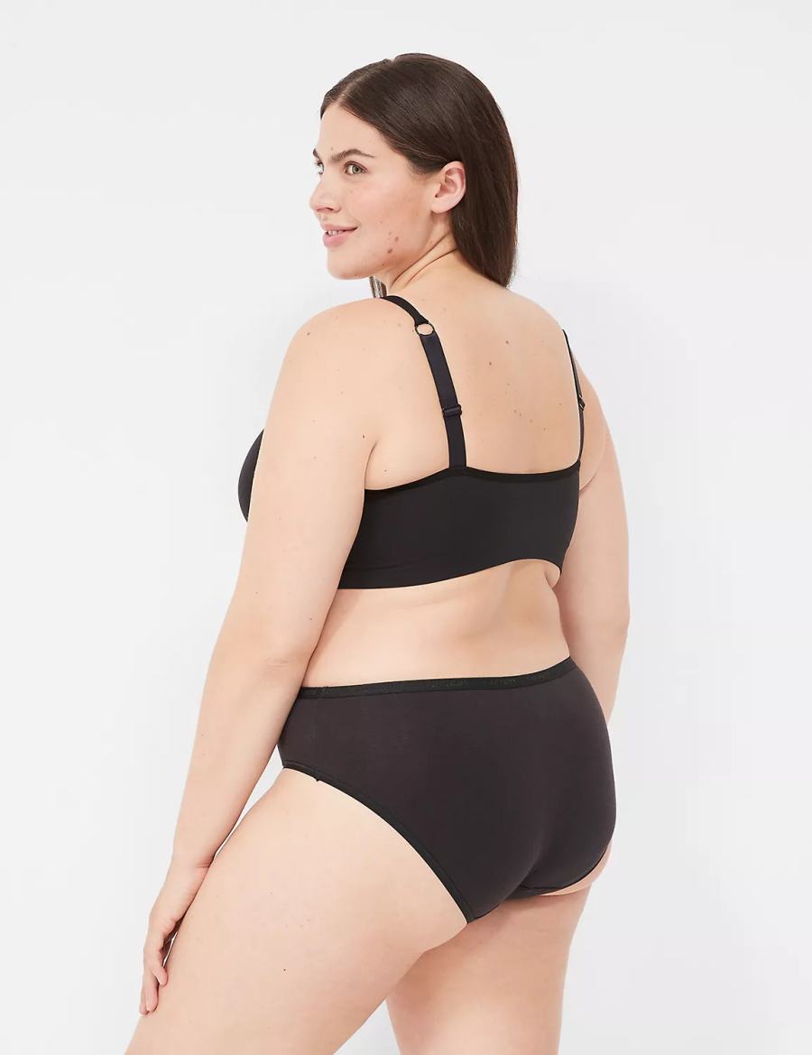 Lane Bryant Strappy Seamless Women Bralettes Black | RNC4990NL