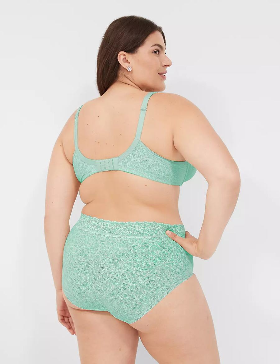 Lane Bryant Stretch Lace High-Leg Women Briefs Light Green | KJO1160XK