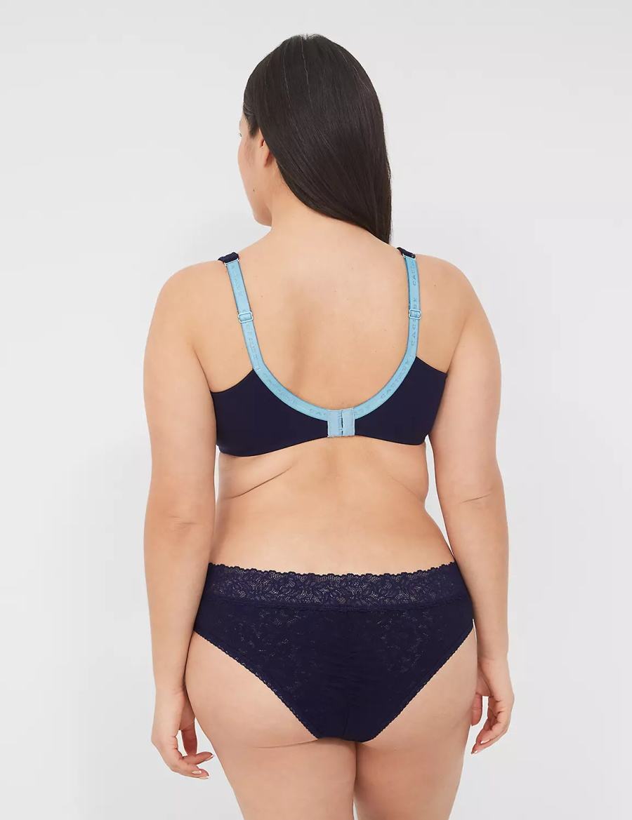 Lane Bryant Stretch Lace Women Cheeky Panty Blue | VIZ252EL