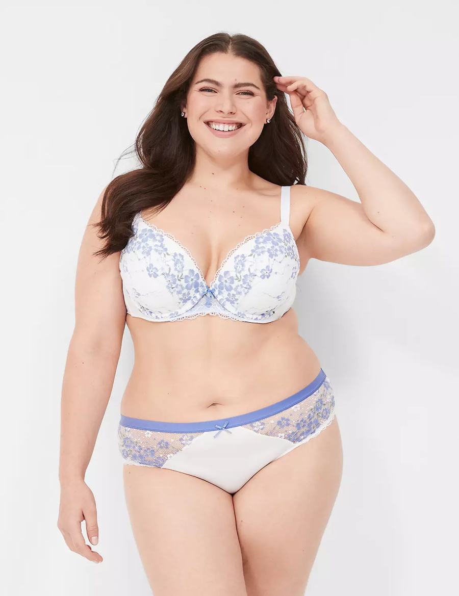 Lane Bryant Stretch Lace Women Hipster Panty White | CXN1568DU