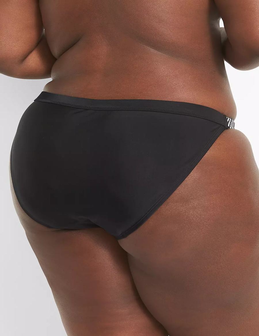 Lane Bryant String Women Bikini Bottom Black | CMO6076CD