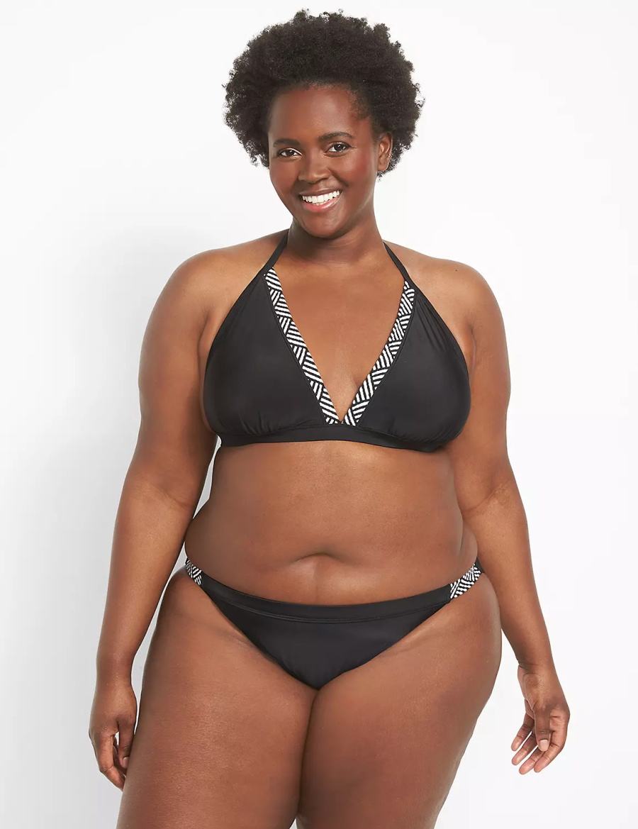 Lane Bryant String Women Bikini Bottom Black | CMO6076CD