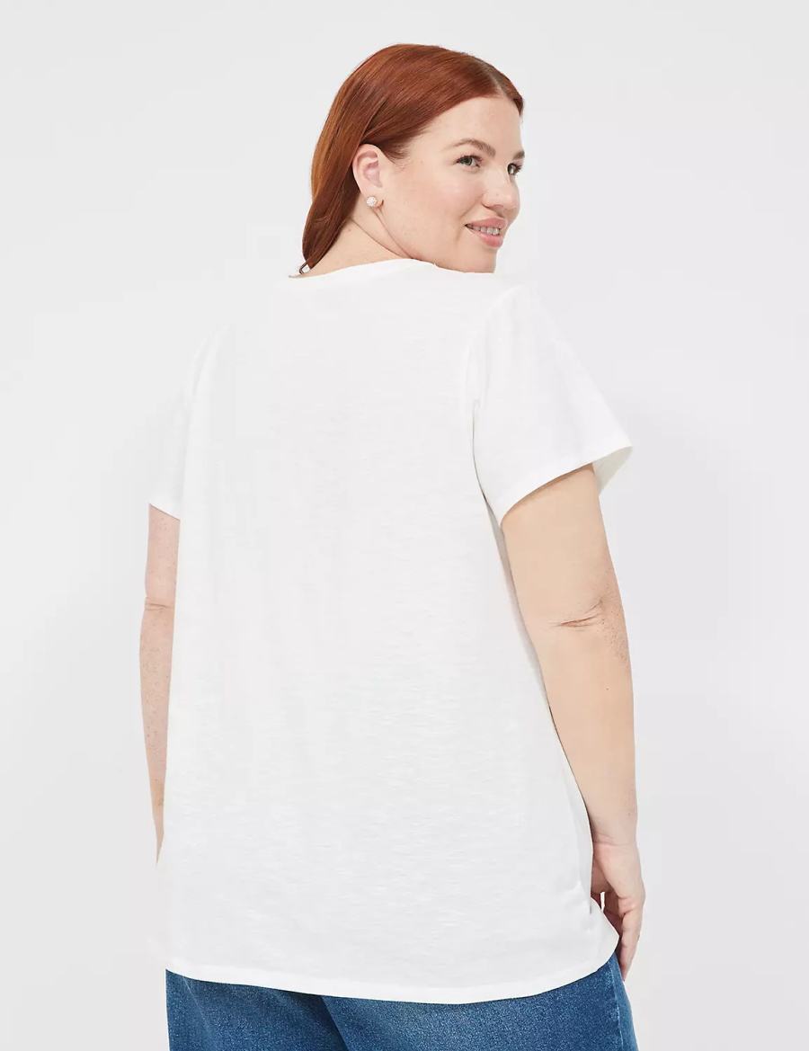 Lane Bryant Sunset Chaser Graphic Tee Women T Shirts White Rose | QJV1785OH