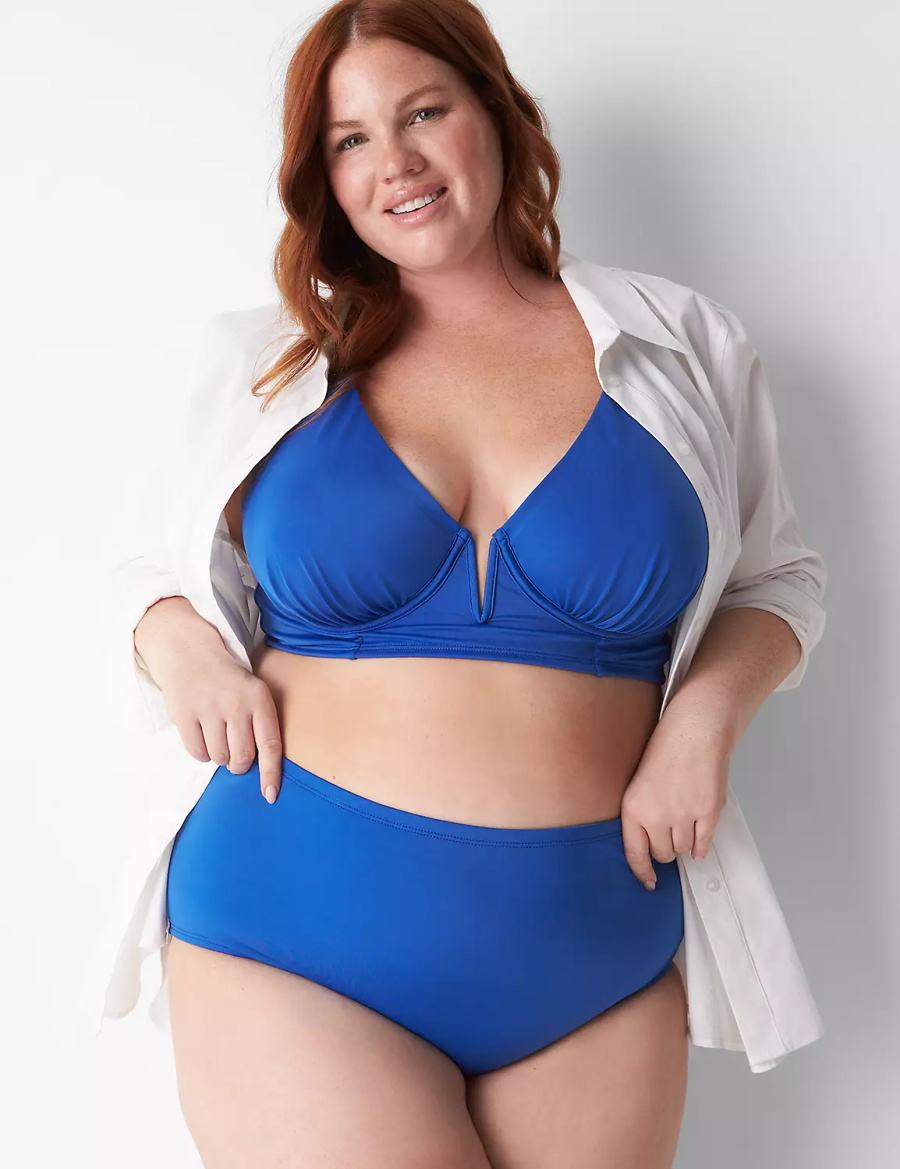 Lane Bryant Swim Women Briefs Blue | CVY5158OA