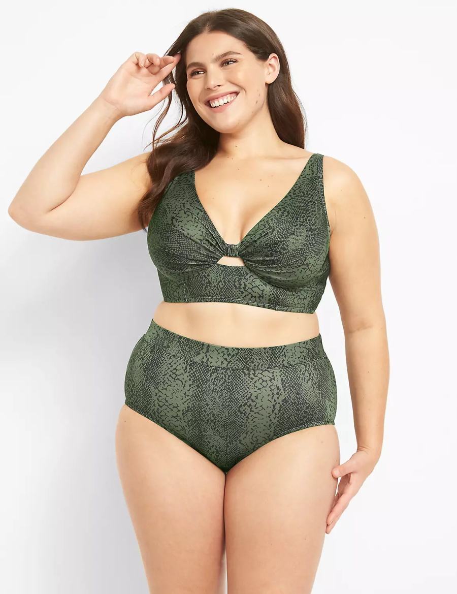 Lane Bryant Swim Women Briefs Dark Green | DQY1848VL