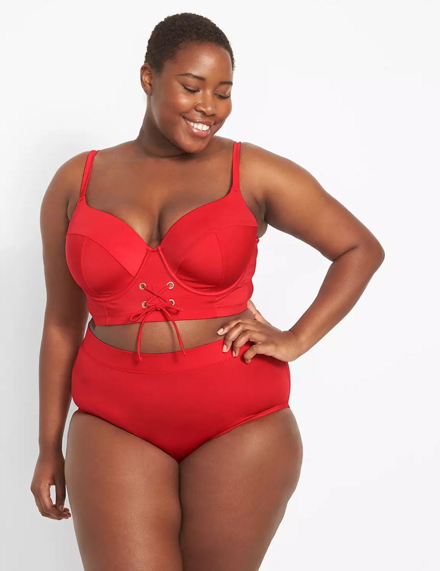 Lane Bryant Swim Women Briefs Red | ORL4866YZ