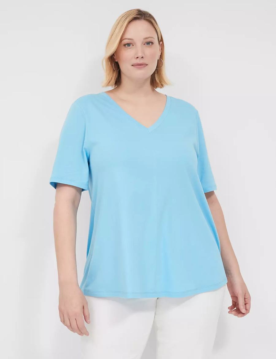 Lane Bryant Swing Strappy-Back Tee Women T Shirts Blue | NBW8528UG