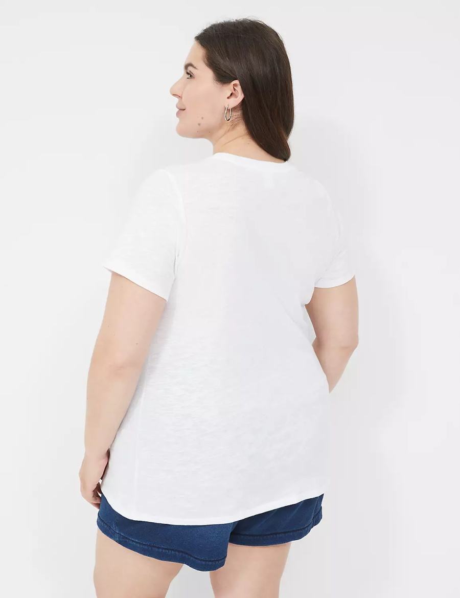 Lane Bryant Take a Break Graphic Tee Women T Shirts White | IOM1170RV