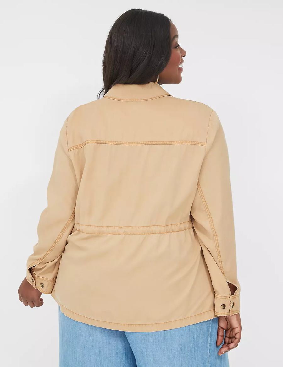 Lane Bryant Tencel Twill Women Jackets Brown | ARA9047LL