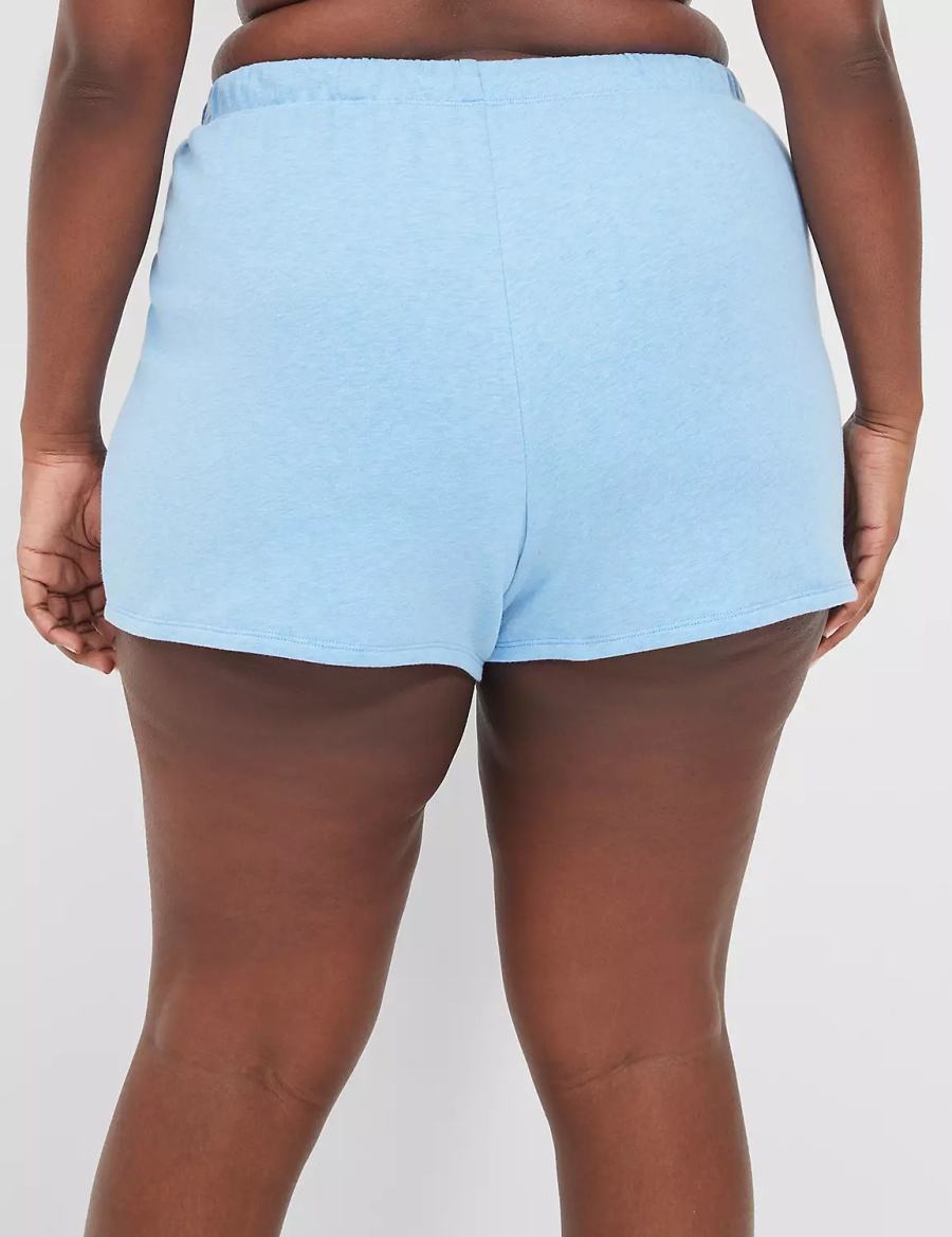 Lane Bryant Terry Fleece Boyfriend Women Shorts Blue | JFL3862FA