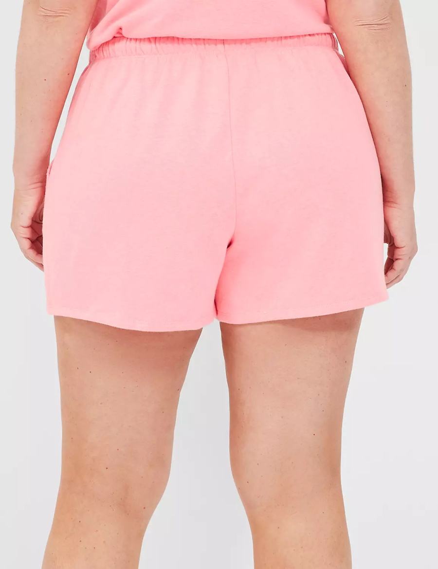 Lane Bryant Terry Fleece Boyfriend Women Shorts Pink | QDM3791PN