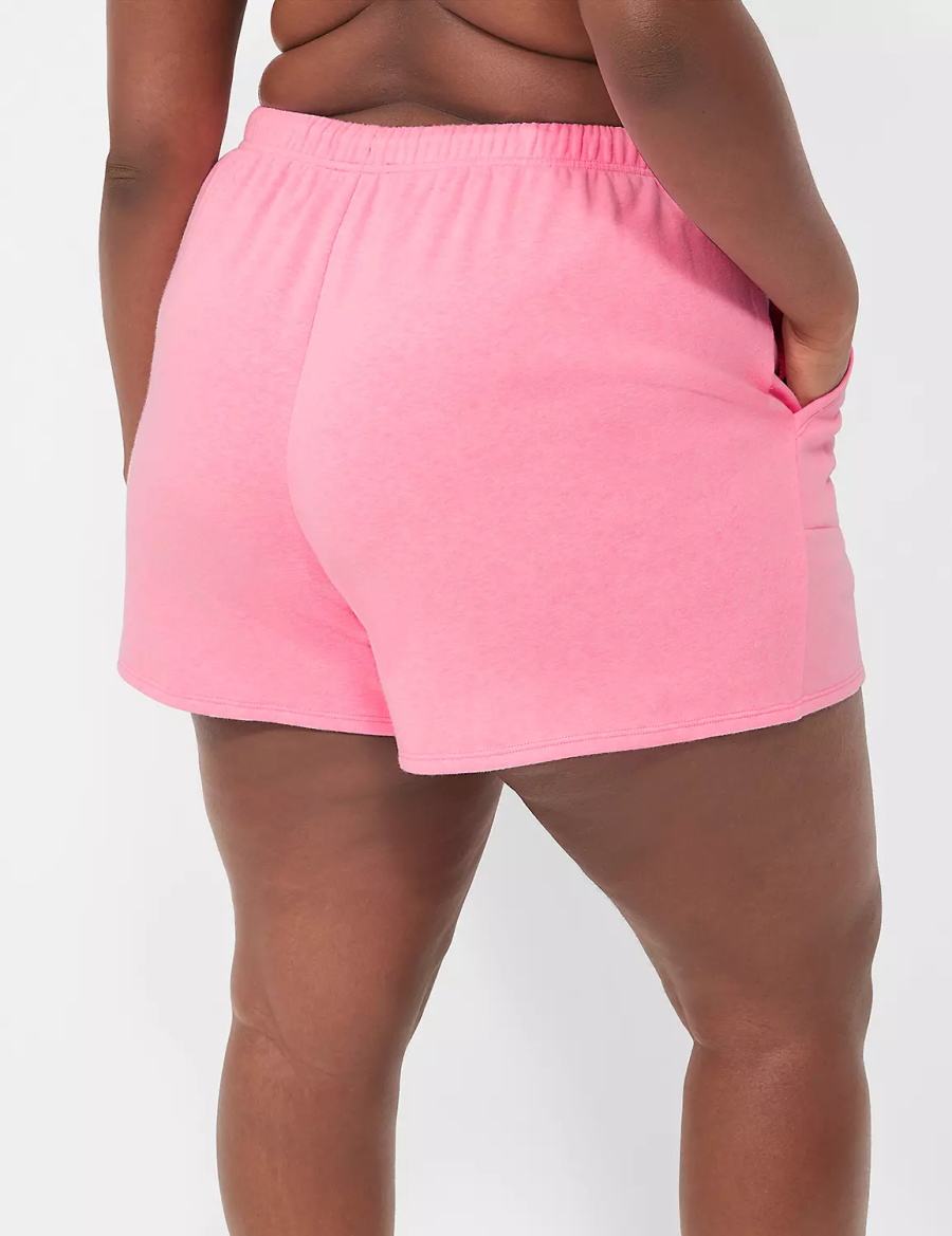 Lane Bryant Terry Fleece Boyfriend Women Shorts Pink | QNS9537MF